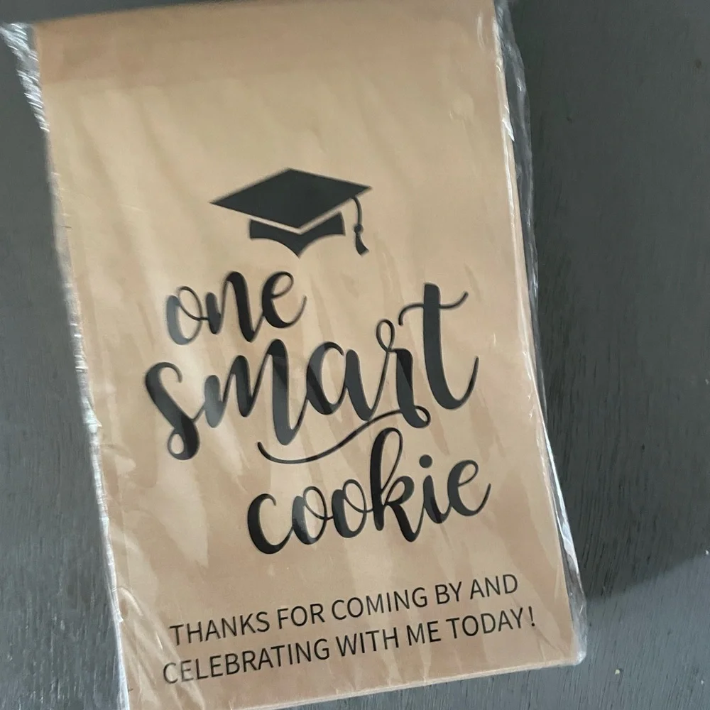 Source Unknown Tan 'One Smart Cookie' Graduation Favor Bags